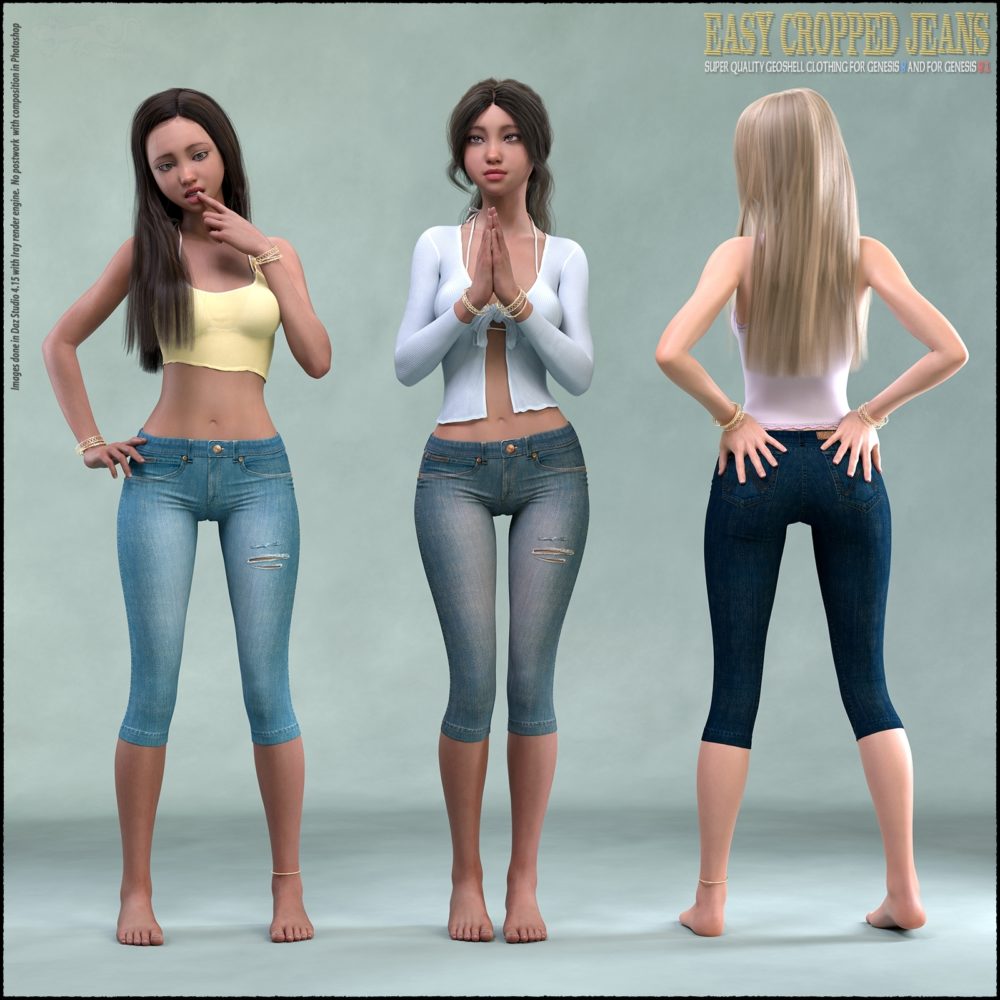 Easy Cropped Jeans for Genesis 8 and 8.1