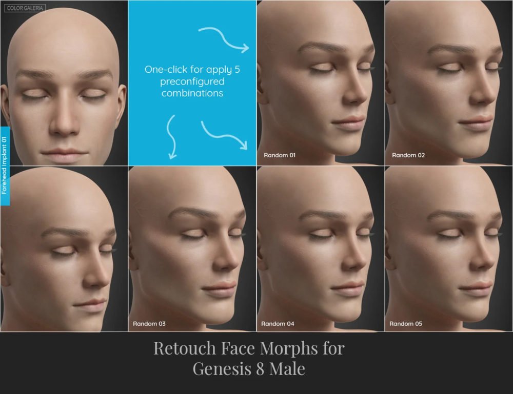 Retouch Face Morphs for Genesis 8 Males