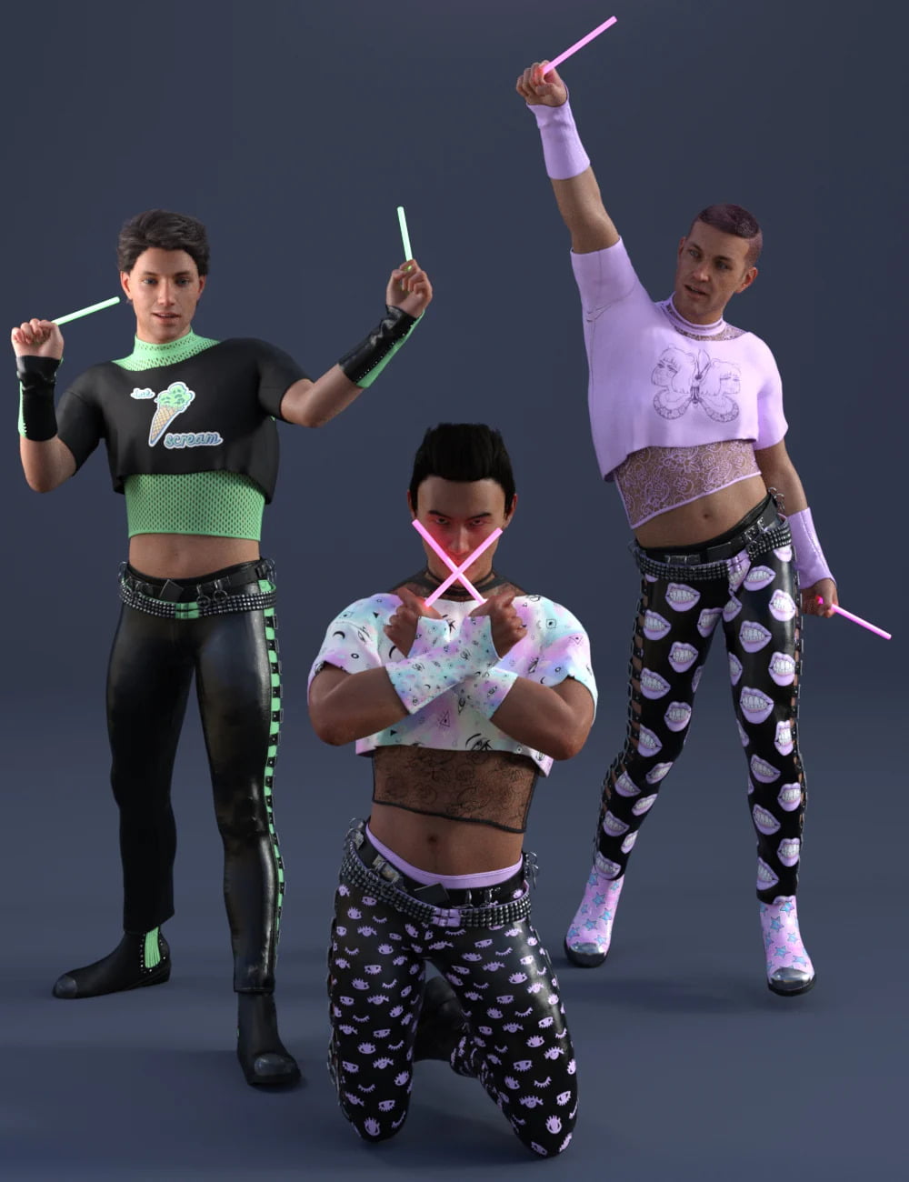 Rocker Dude Pastel Goth Textures