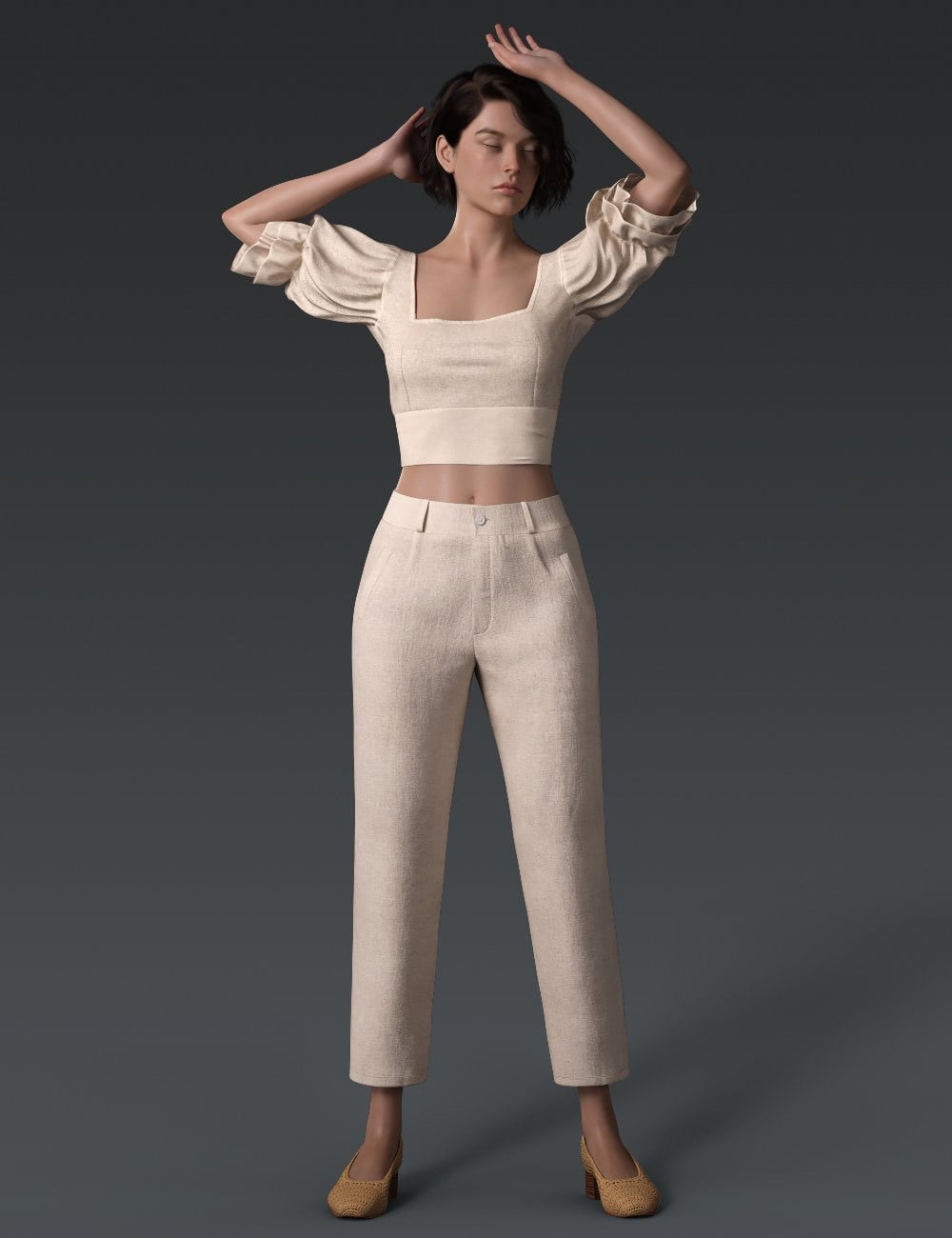 dForce Crisp Linen Outfit for Genesis 8 and 8.1 Females