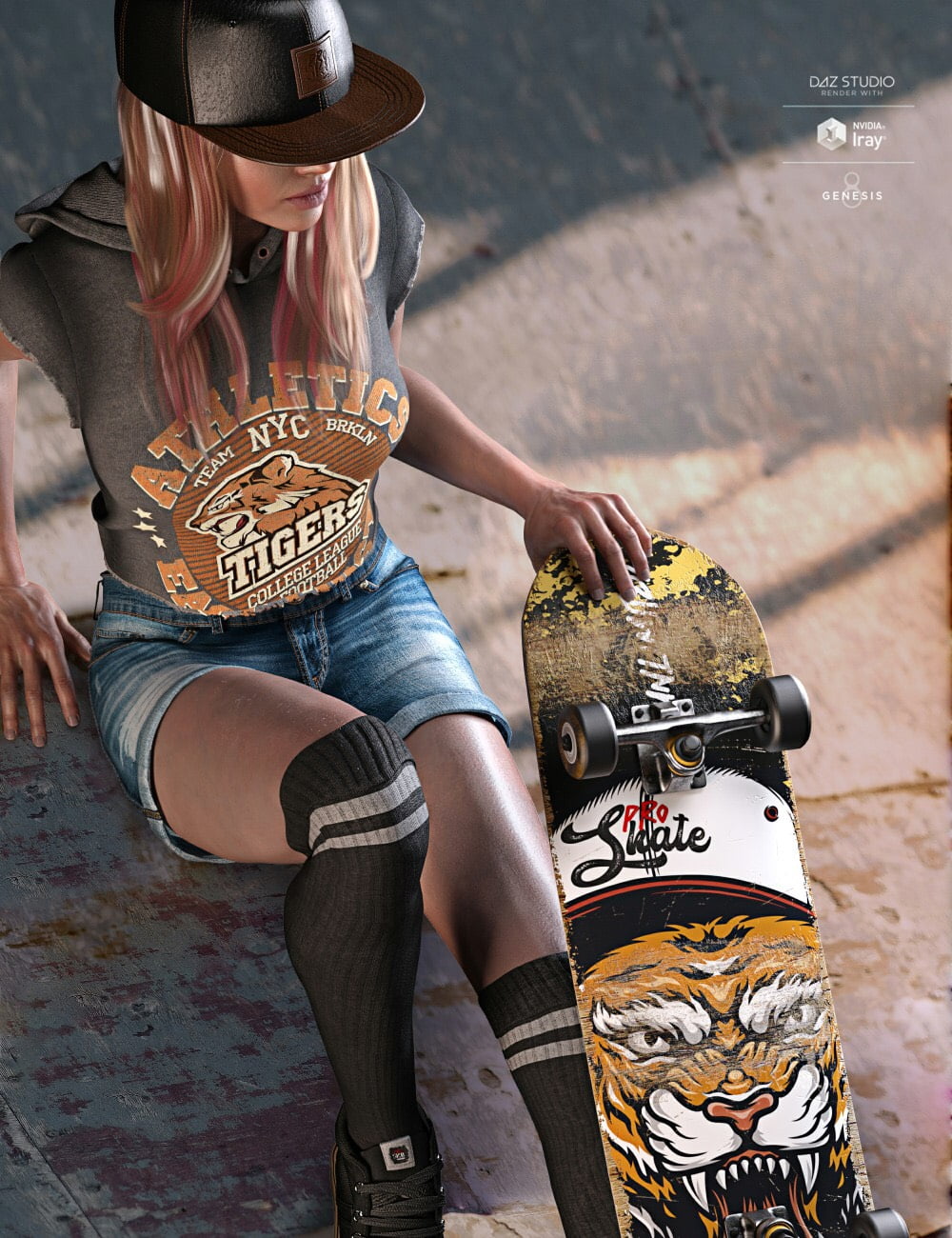 AJC Pro Skate Sneakers and Socks for Genesis 8 and 8.1 Females