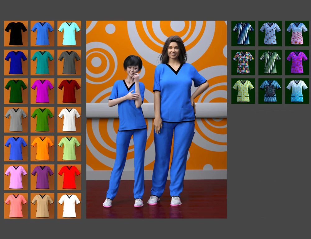 dForce ZO Female Scrub Set for Genesis 8 Females