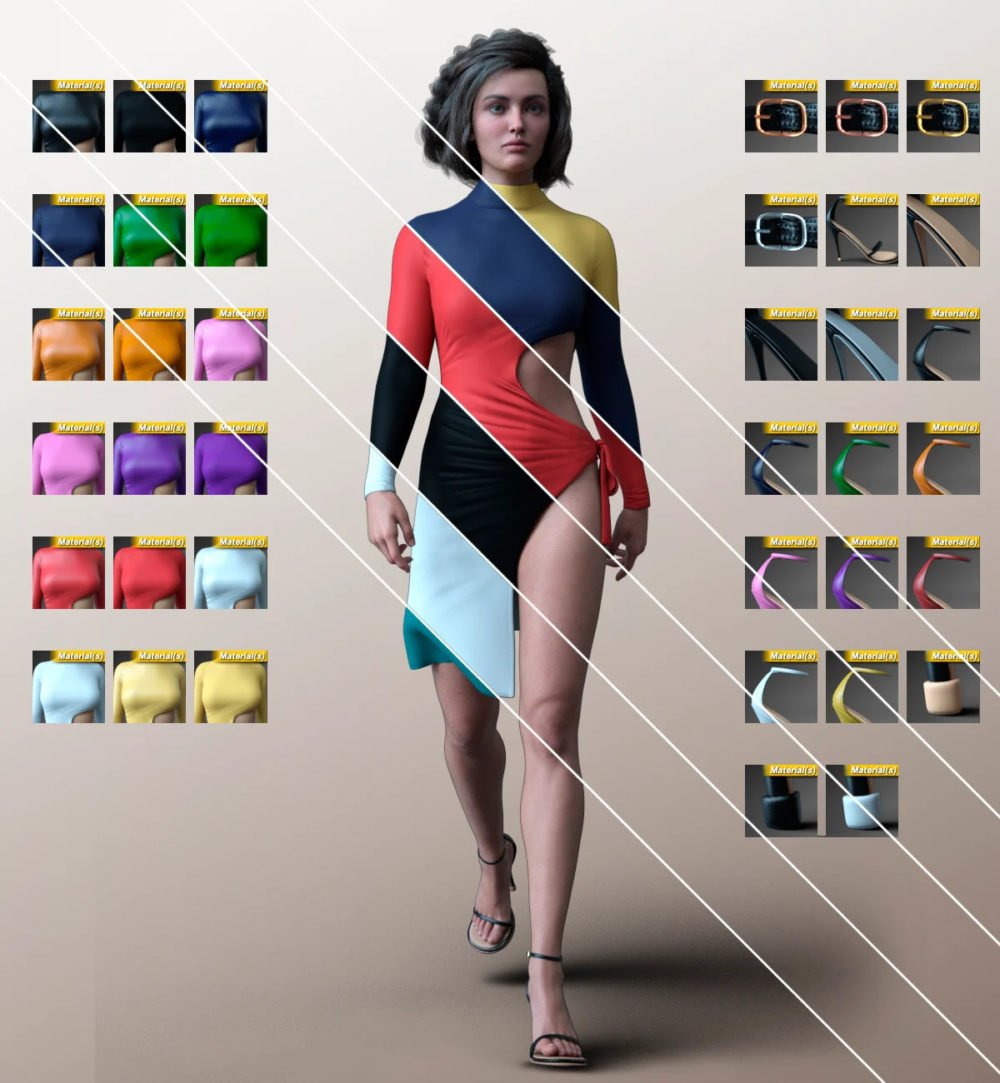 dForce Casual Fashion Outfit for Genesis 8 Females