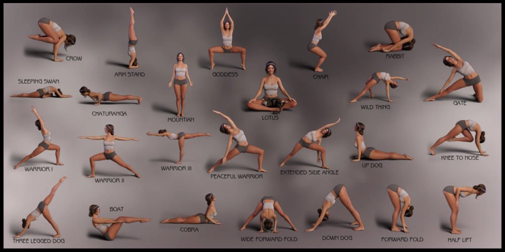 Everyday Yogi Poses for Genesis 8.1 Female