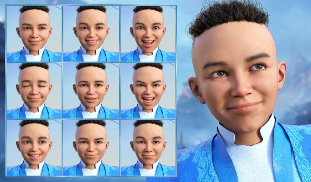 Little Fighter Expressions for Genesis 8.1 Male and Kayden HD 8.1