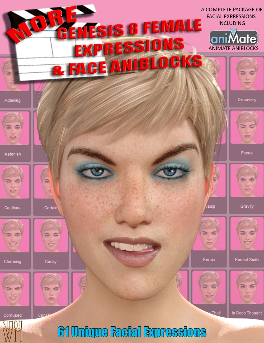 More Genesis 8 Female S Expressions And Face Aniblocks ⋆ Freebies Daz 3d