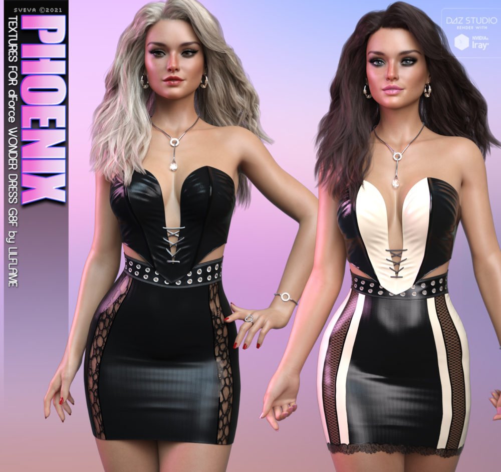 Phoenix Textures for dForce Wonder Dress G8F