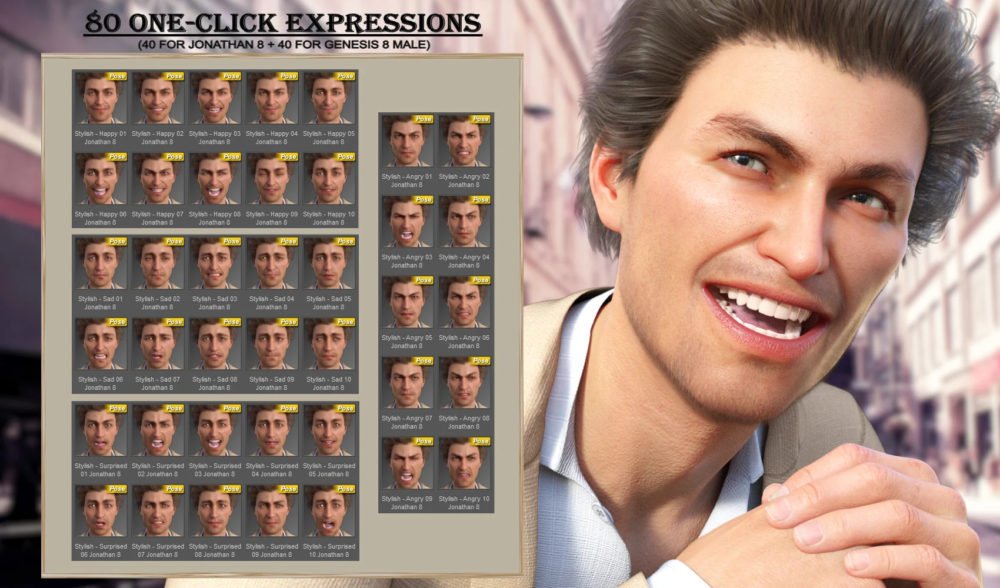 Stylish - Expressions for Genesis 8 Male and Jonathan 8