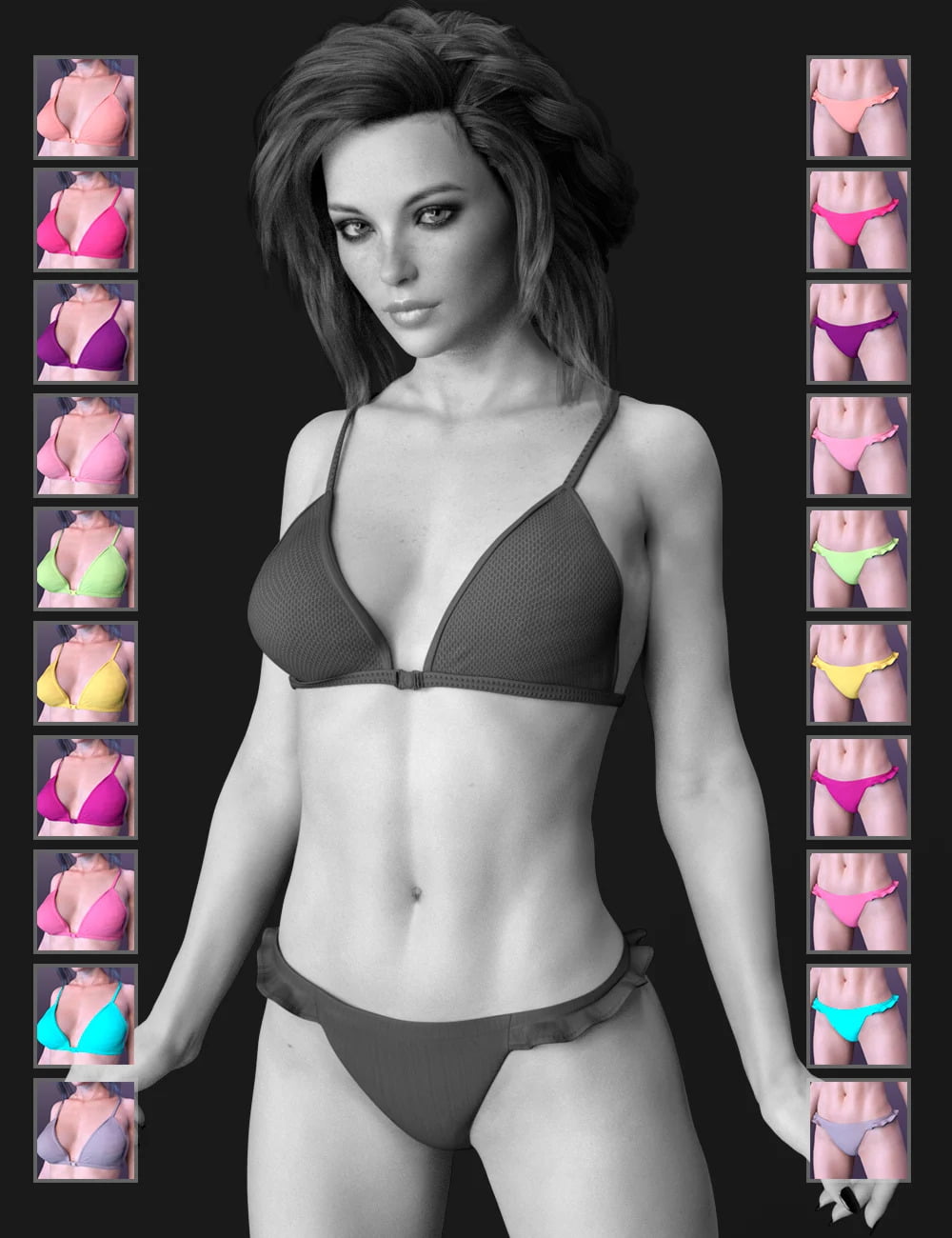 X-Fashion Ruffle Bikini for Genesis 8 Female(s)