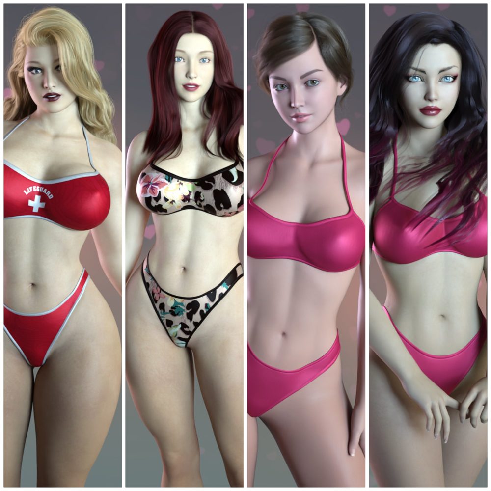 4 Curvy Body Character Morphs For Genesis 8 and 8.1F