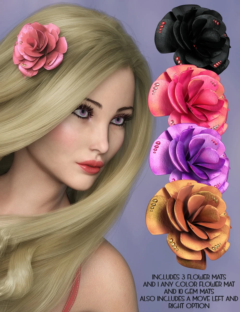 Hair Flower for Genesis 8 and 8.1 Females
