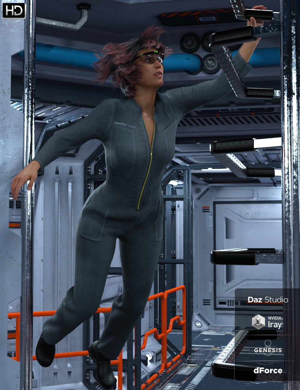 dForce Space Tech Utility Jumpsuit for Genesis 8 Female(s)