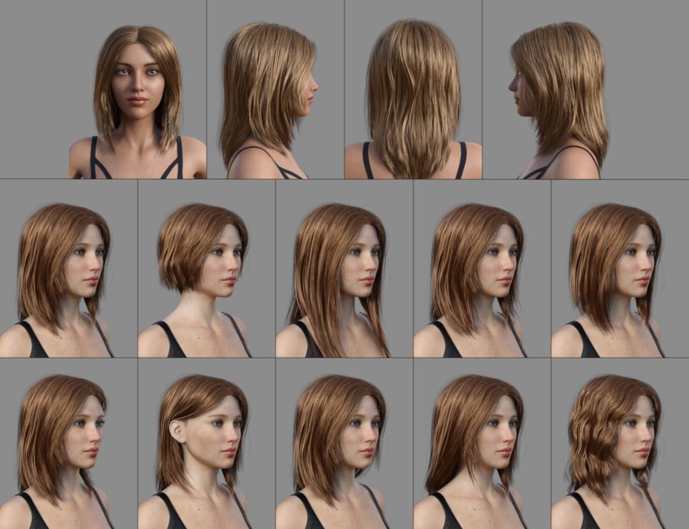dForce Casual Hair for Genesis 8 and 8.1 Females