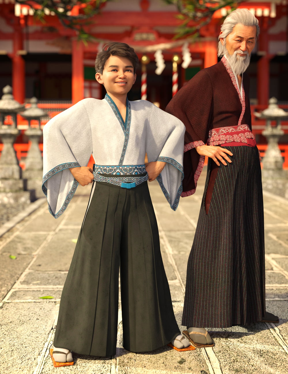dForce Hakama and Kimono Outfit Textures