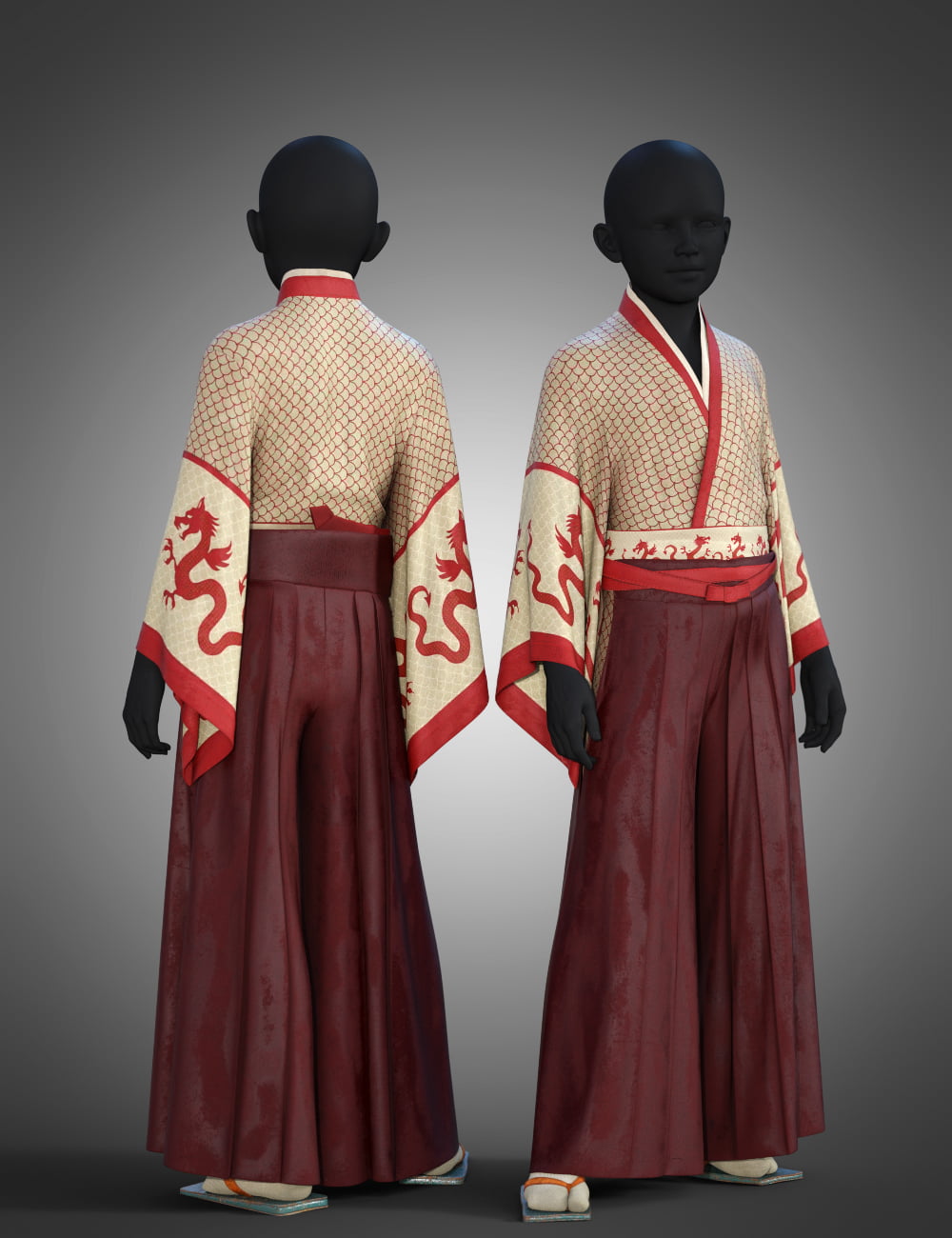 dForce Hakama and Kimono Outfit Textures