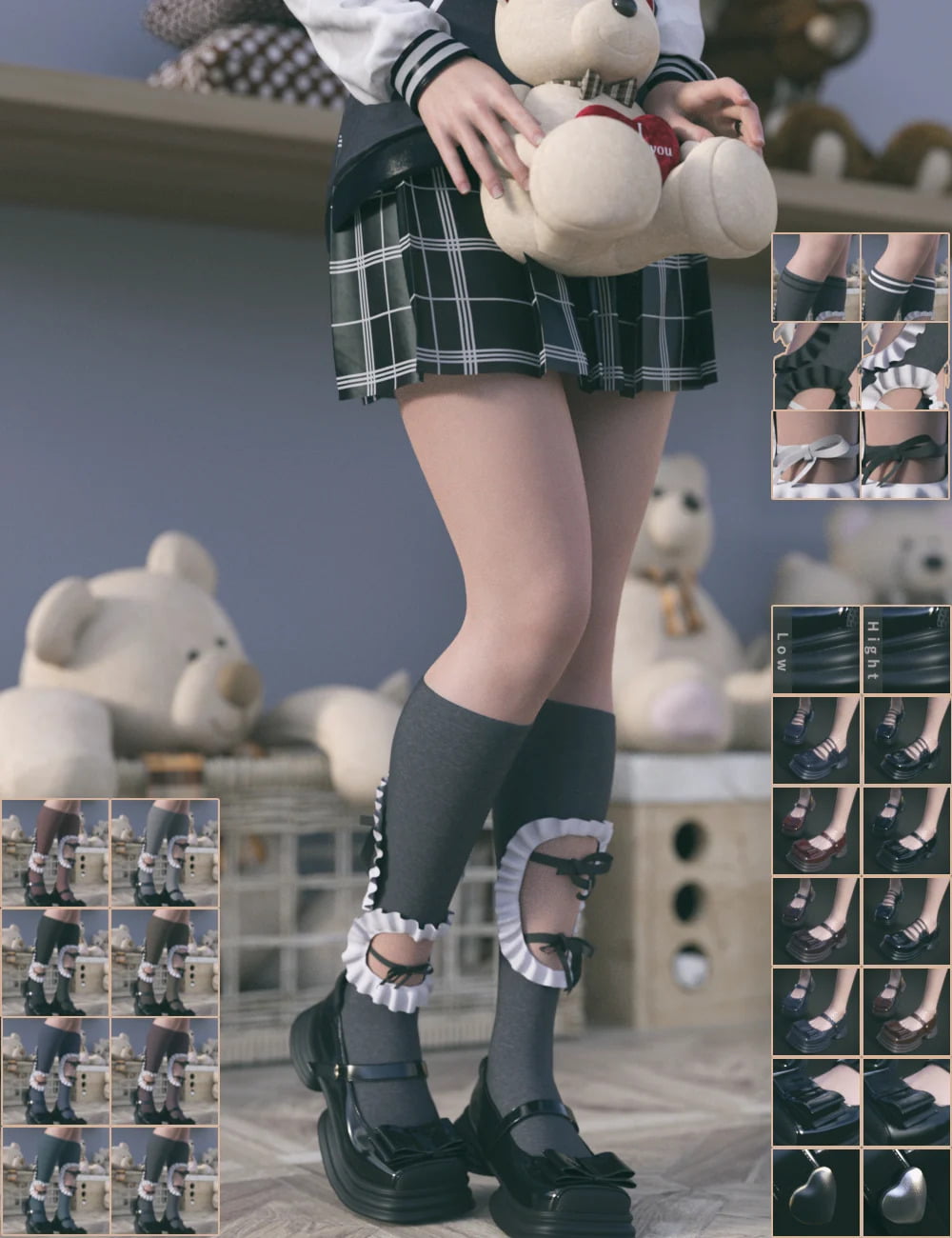KuJ Kawaii Fashion Socks and Shoes Collection I