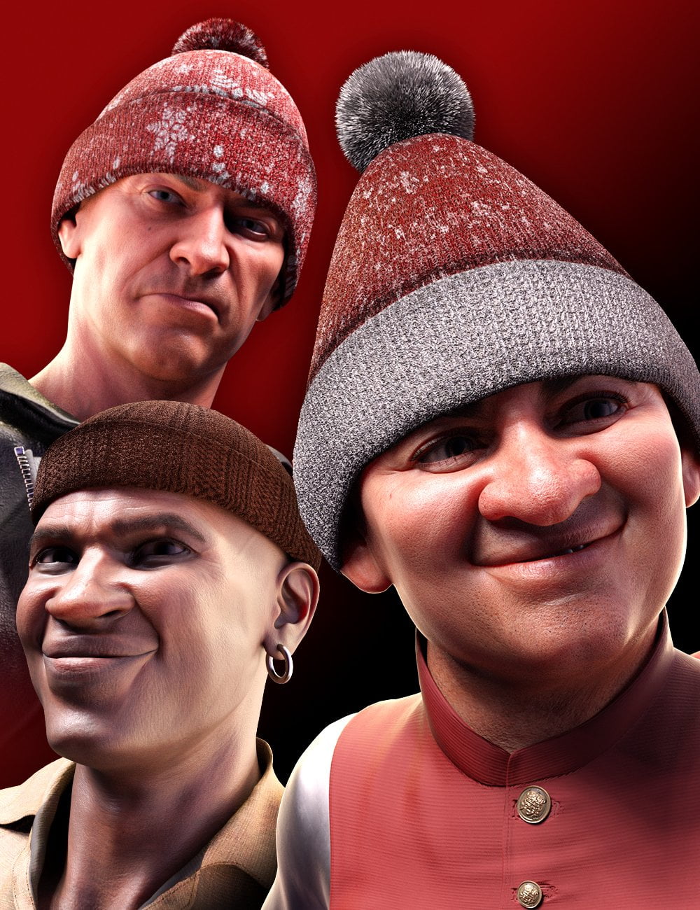M3D Christmas Knitted Hat for Genesis 8 and 8.1 MAles