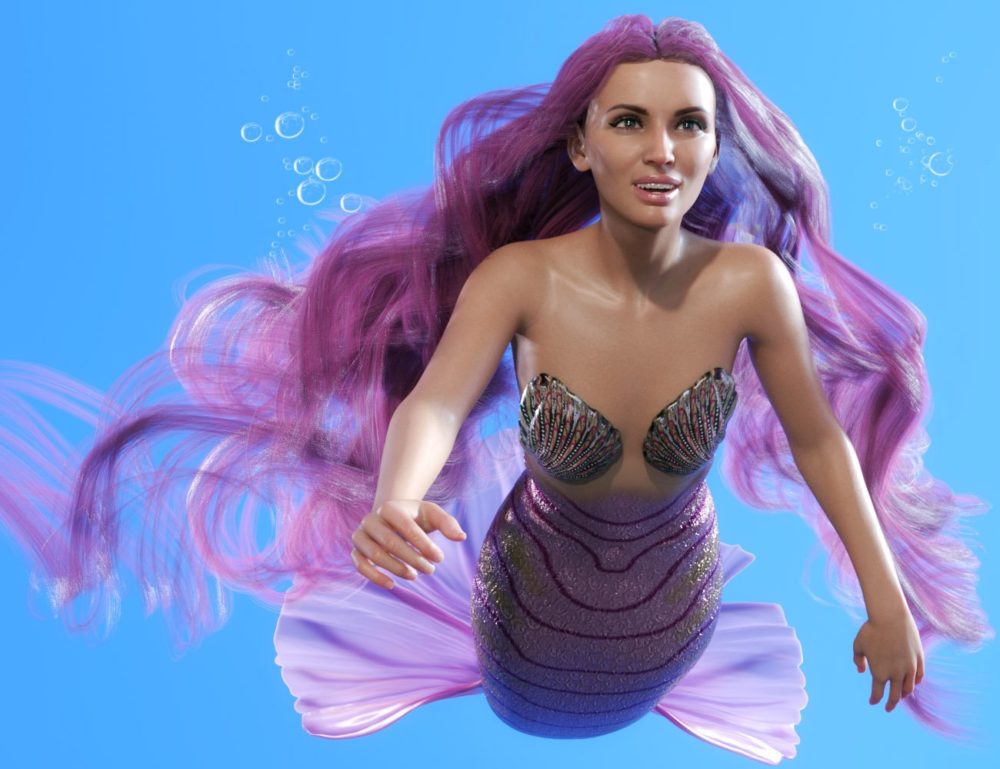 PhilW's Mermaid Hair for Genesis 8 and 8.1 Females