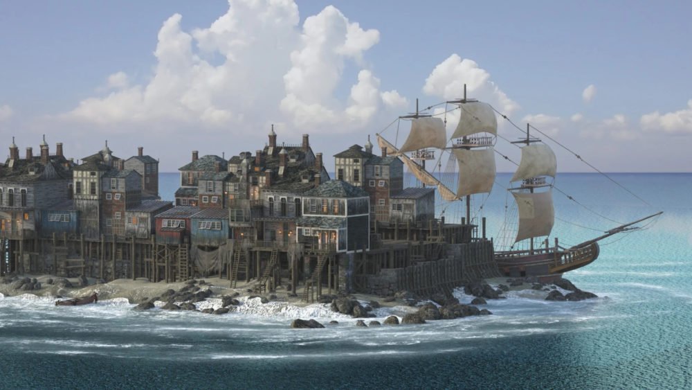 Pirate Shipping Village - Dock Houses ⋆ Freebies Daz 3D