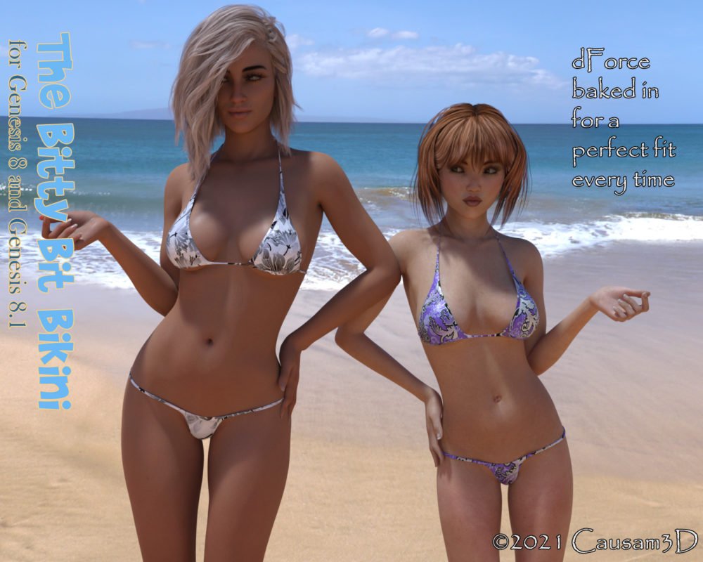 The Bitty Bit Bikini for Genesis 8 and 8.1 Female