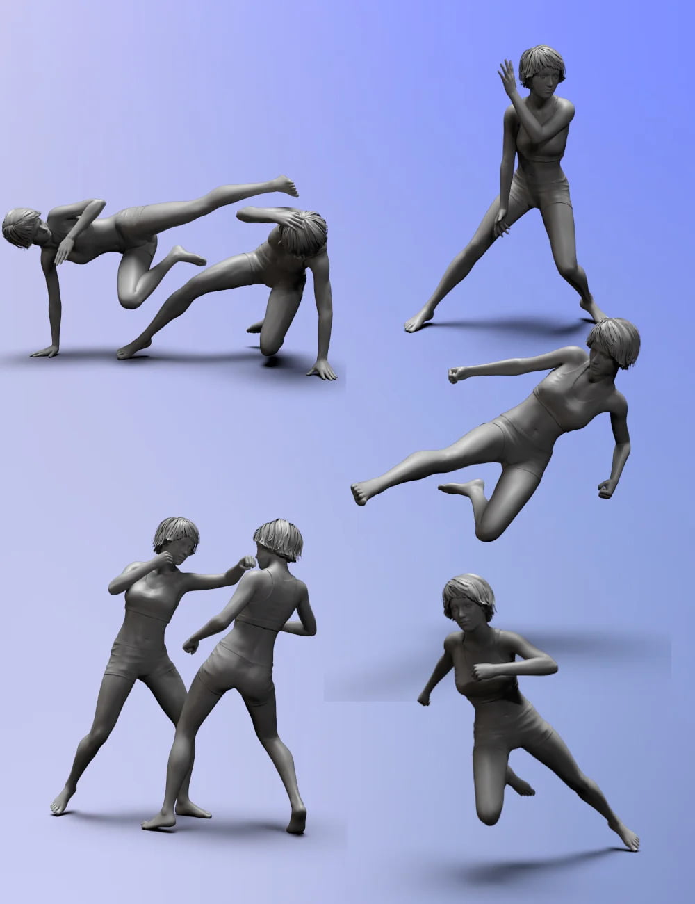 Stylized Fighting Poses for Genesis 8 and Genesis 8.1 Female