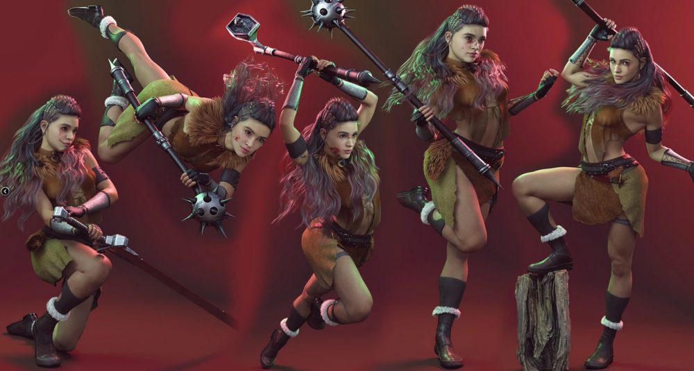 GF TOTAL Fantasy Warrior Poses for Genesis 8 Females