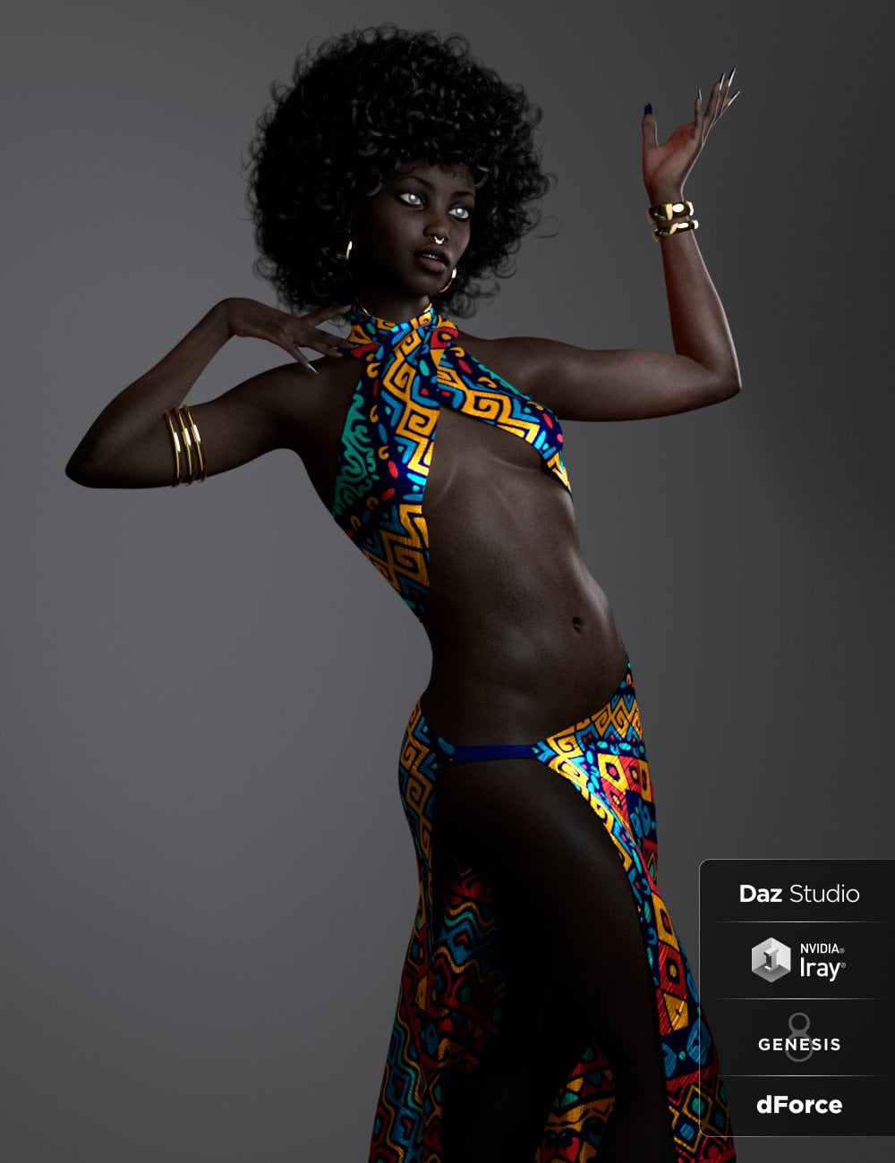 BD Oshun And Her Outfit For Genesis 8 Female