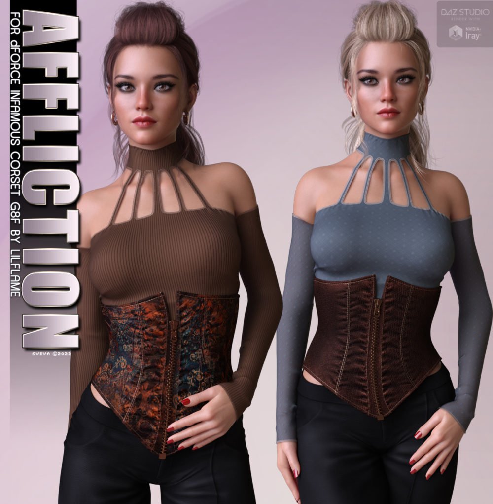 Affliction Textures for dForce Infamous Corset G8F