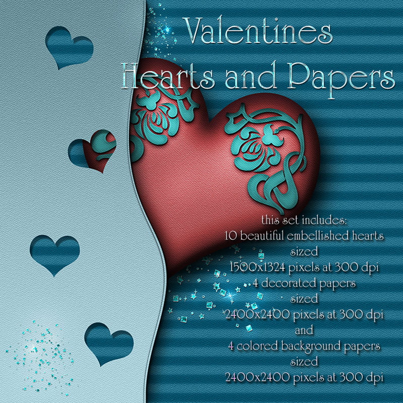 Valentines Hearts and Papers