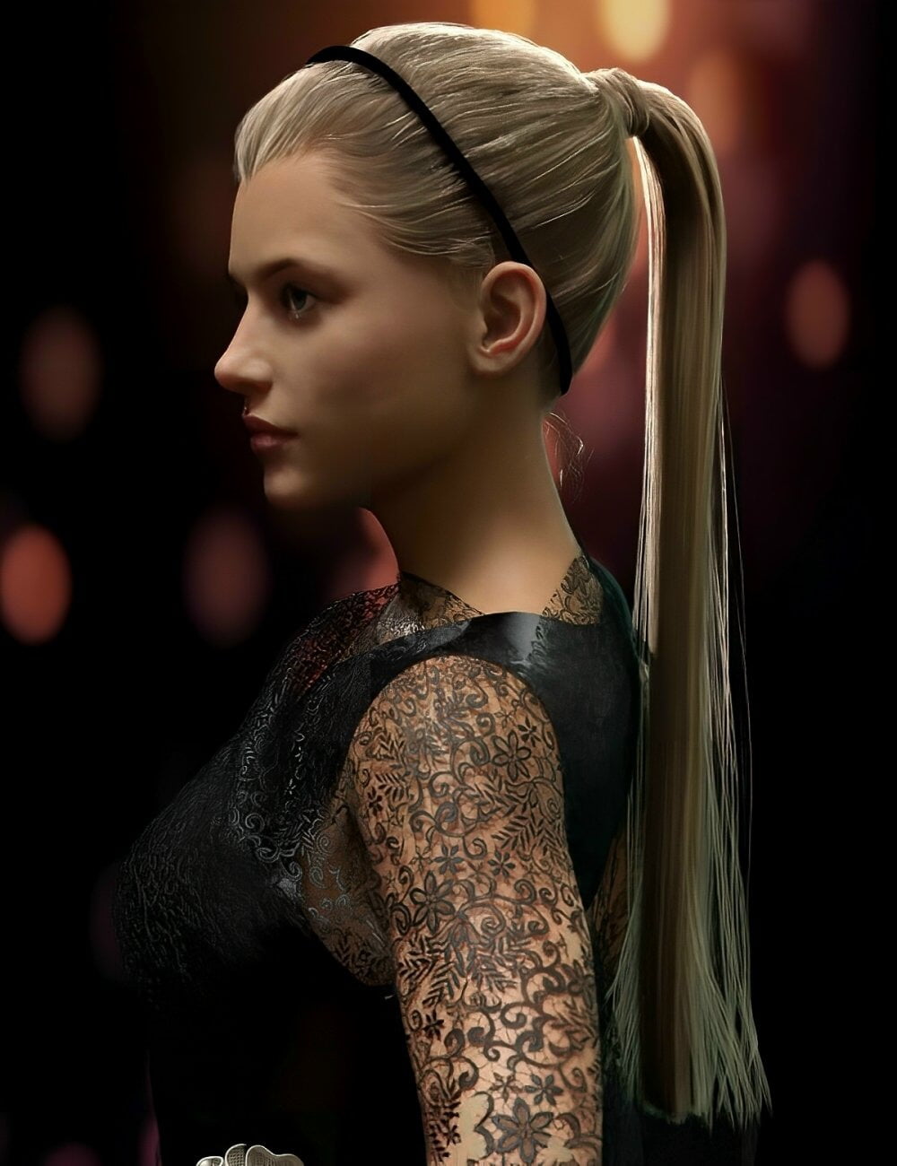 Soiree Glam Hair and Ponytail for Genesis 8 and 8.1 Females