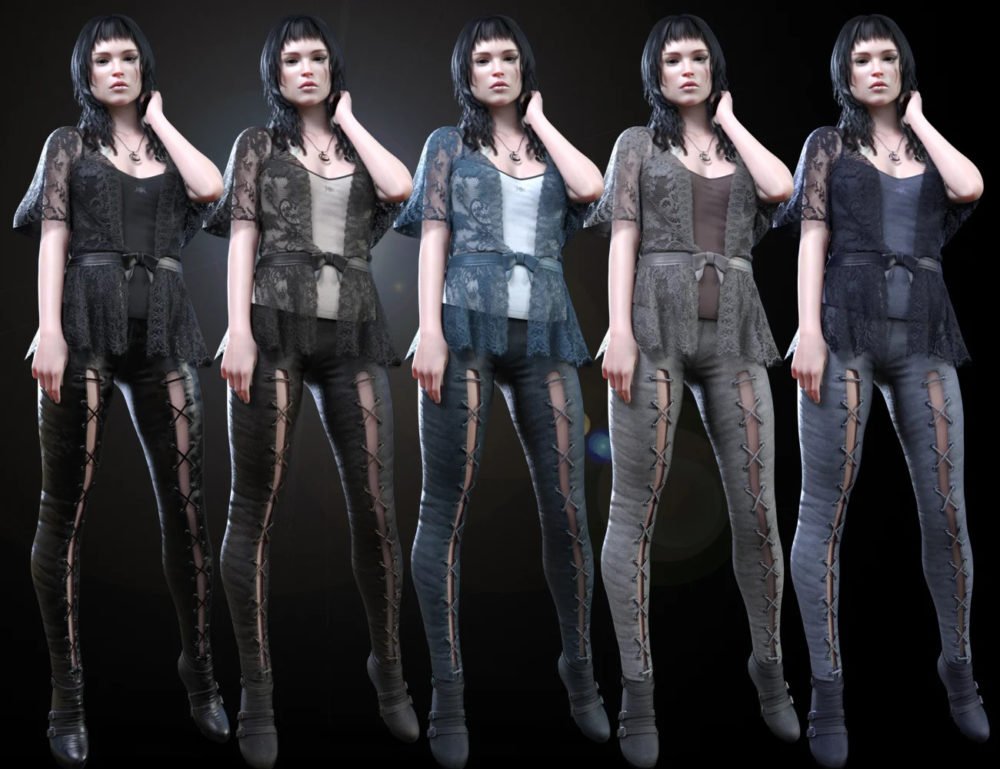 dForce CB Ryi Clothing Set for Genesis 8 and 8.1 Females