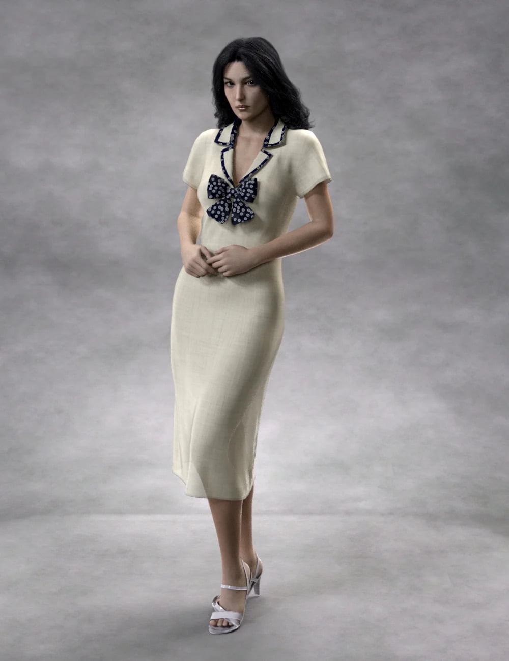 dForce Suit Collar Dress for Genesis 8 and 8.1 Females