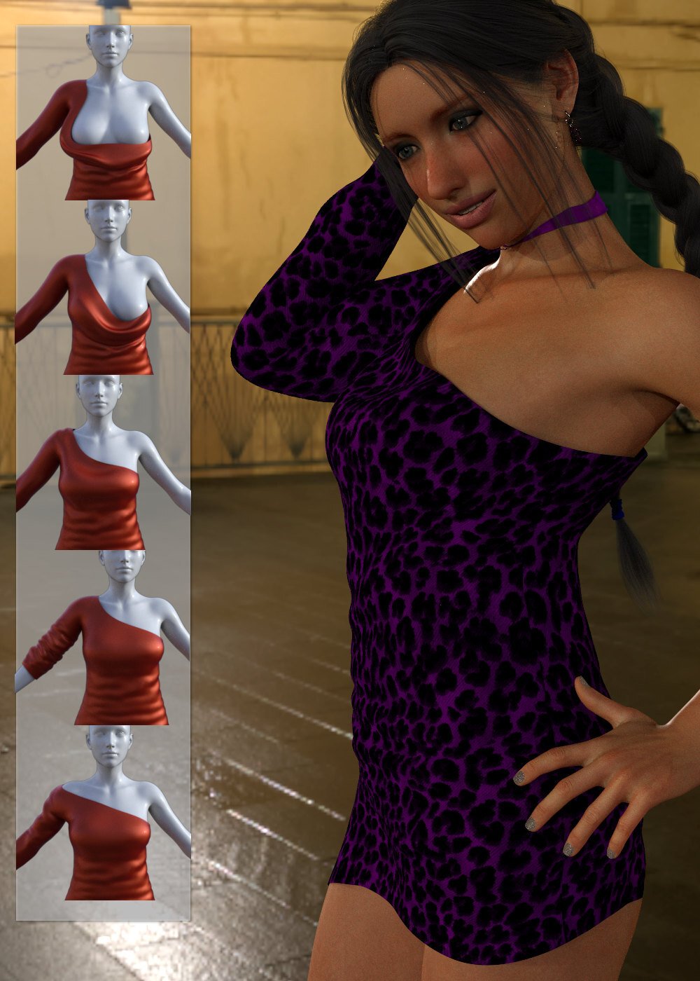 LeopardDress Outfit for Genesis 8 Female