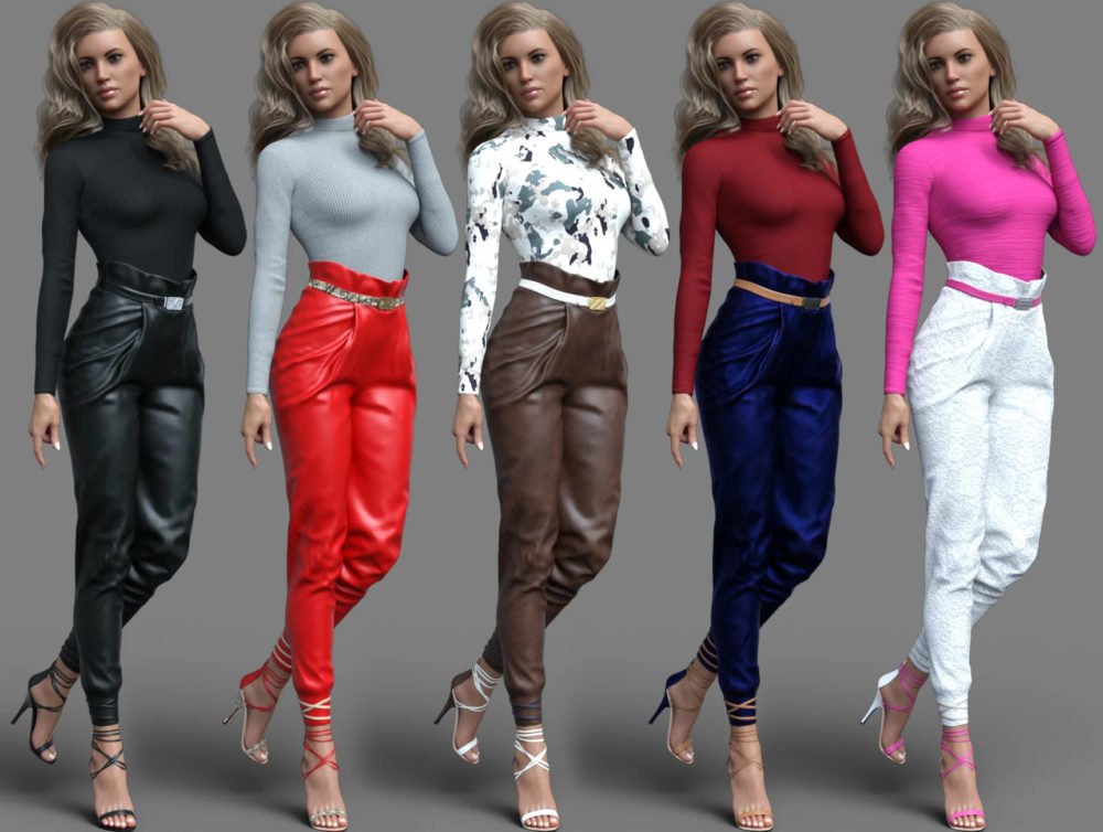 Trending Socials Outfit for Genesis 8 and 8.1 Females Bundle