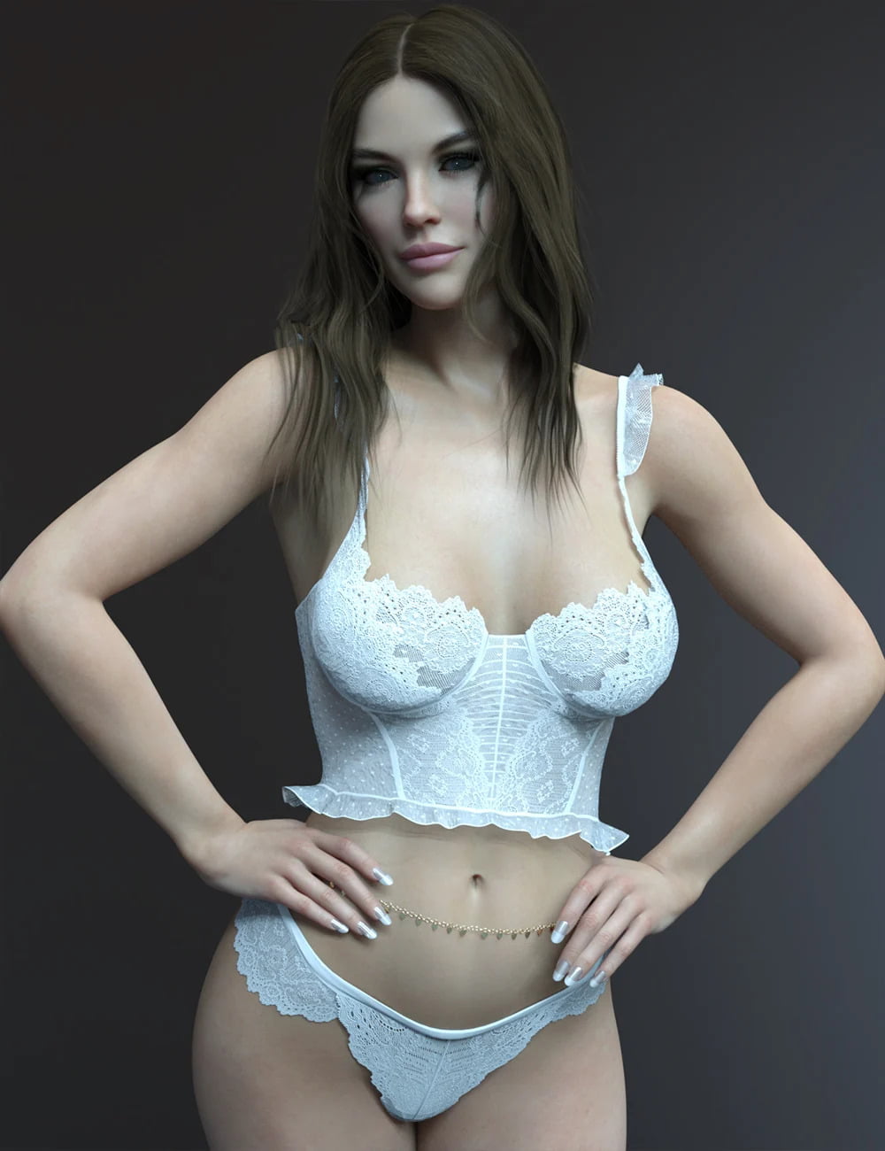 X-Fashion Dreams Mesh Lingerie Outfit for Genesis 8 Females