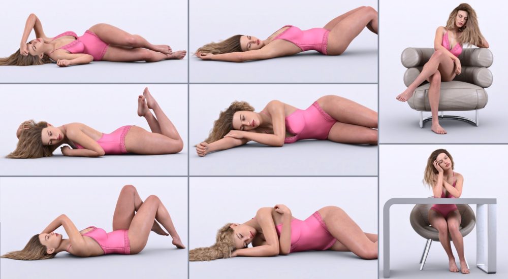 Z Utility Sleeping and Laying Poses for Genesis 8 and 8.1