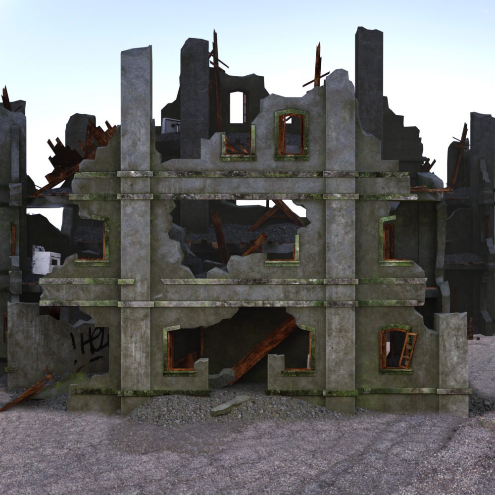 Destroyed House. Apocalypse