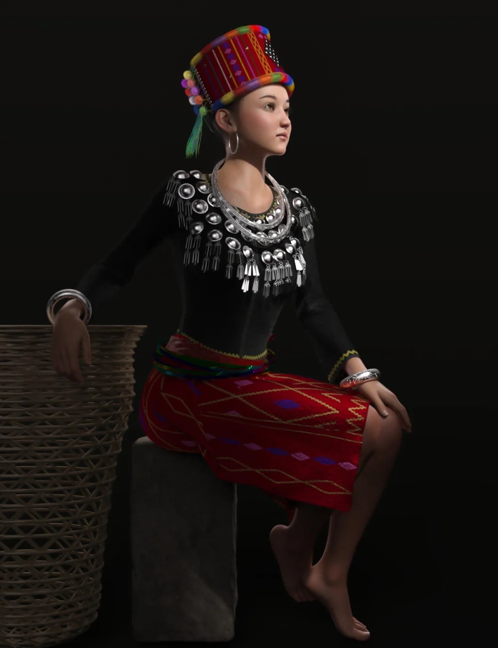 dForce Jingpo Outfit for Genesis 8 and 8.1 Females