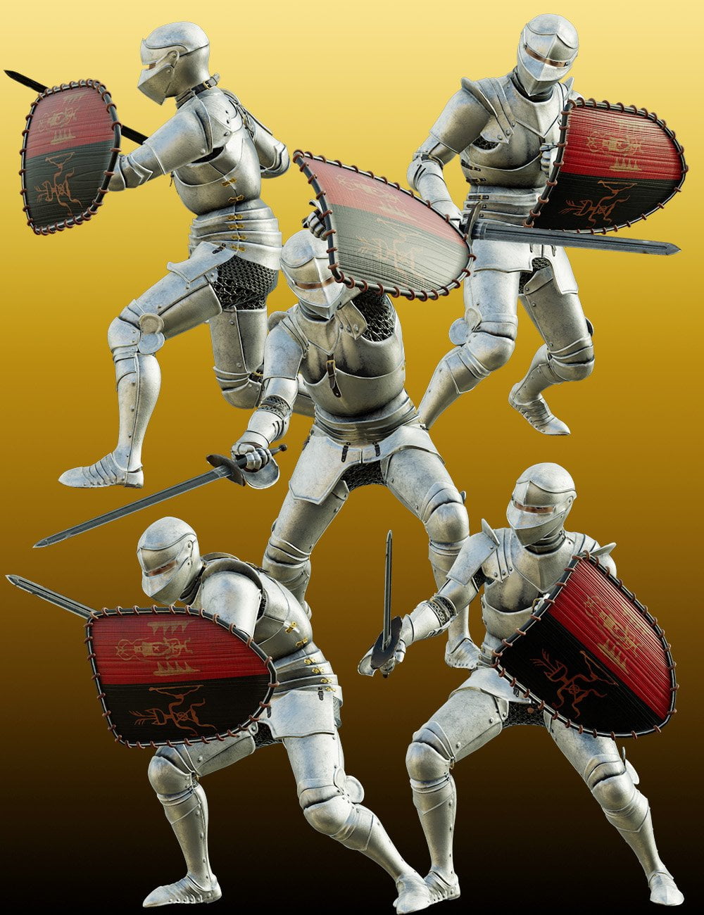 The Western Knight Fighting Poses for Genesis 8 Males