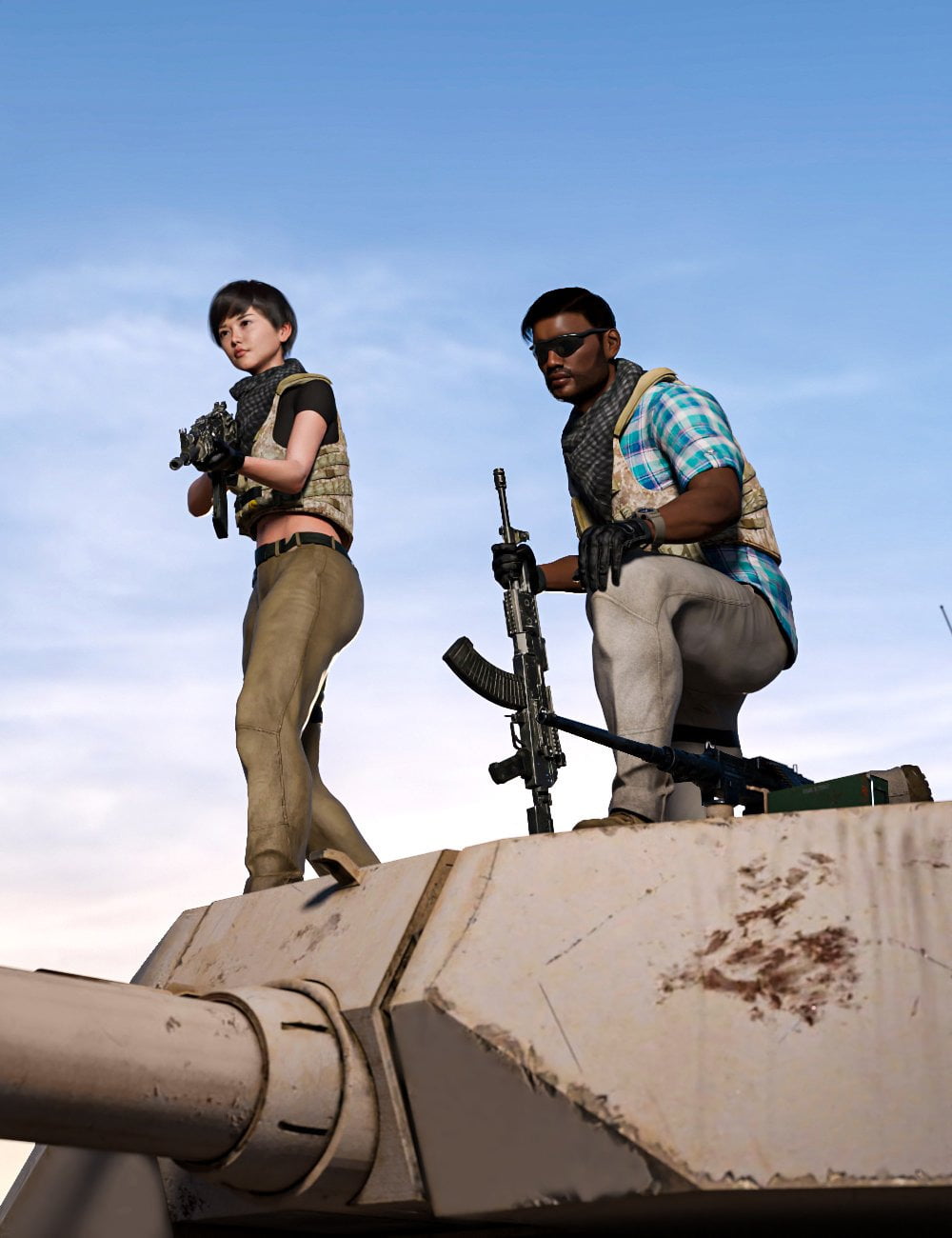 Black Snake Assault Rifle Pose for Genesis 8