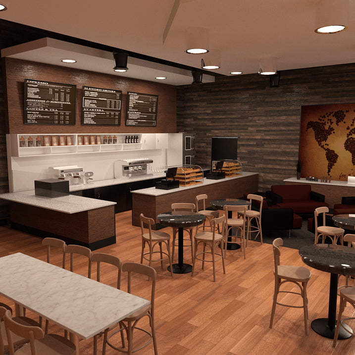 coffee shop interior 3d model