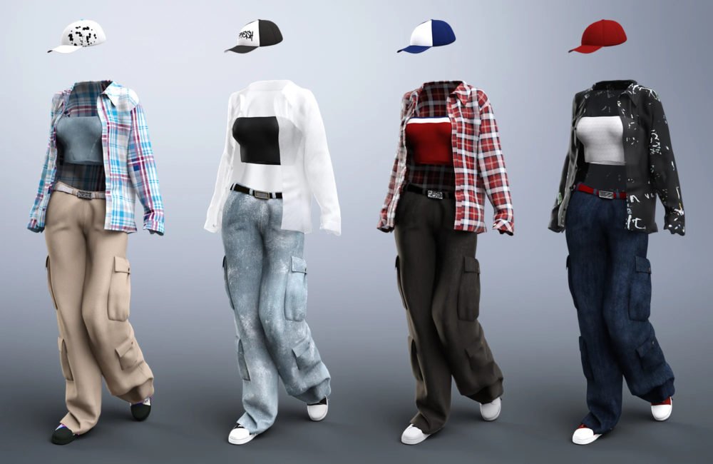 dForce Hip Hop Street Style Outfit Textures