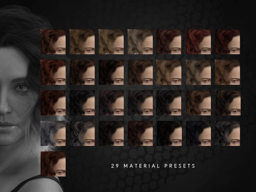 dForce Fantastic Twirls Hair for Genesis 3, 8, and 8.1 Females