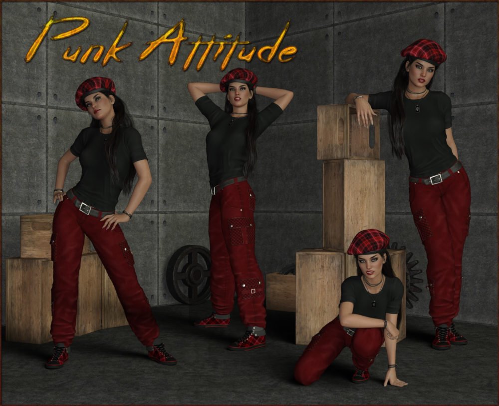 Punk Attitude - Poses for G3F-G8F-V7