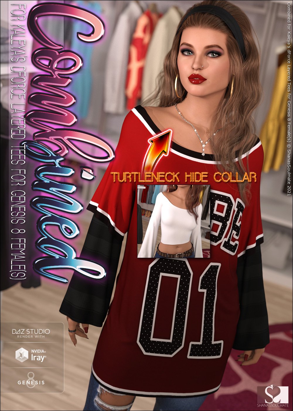 Combined for dForce Layered Tees for Genesis 8 Female(s)
