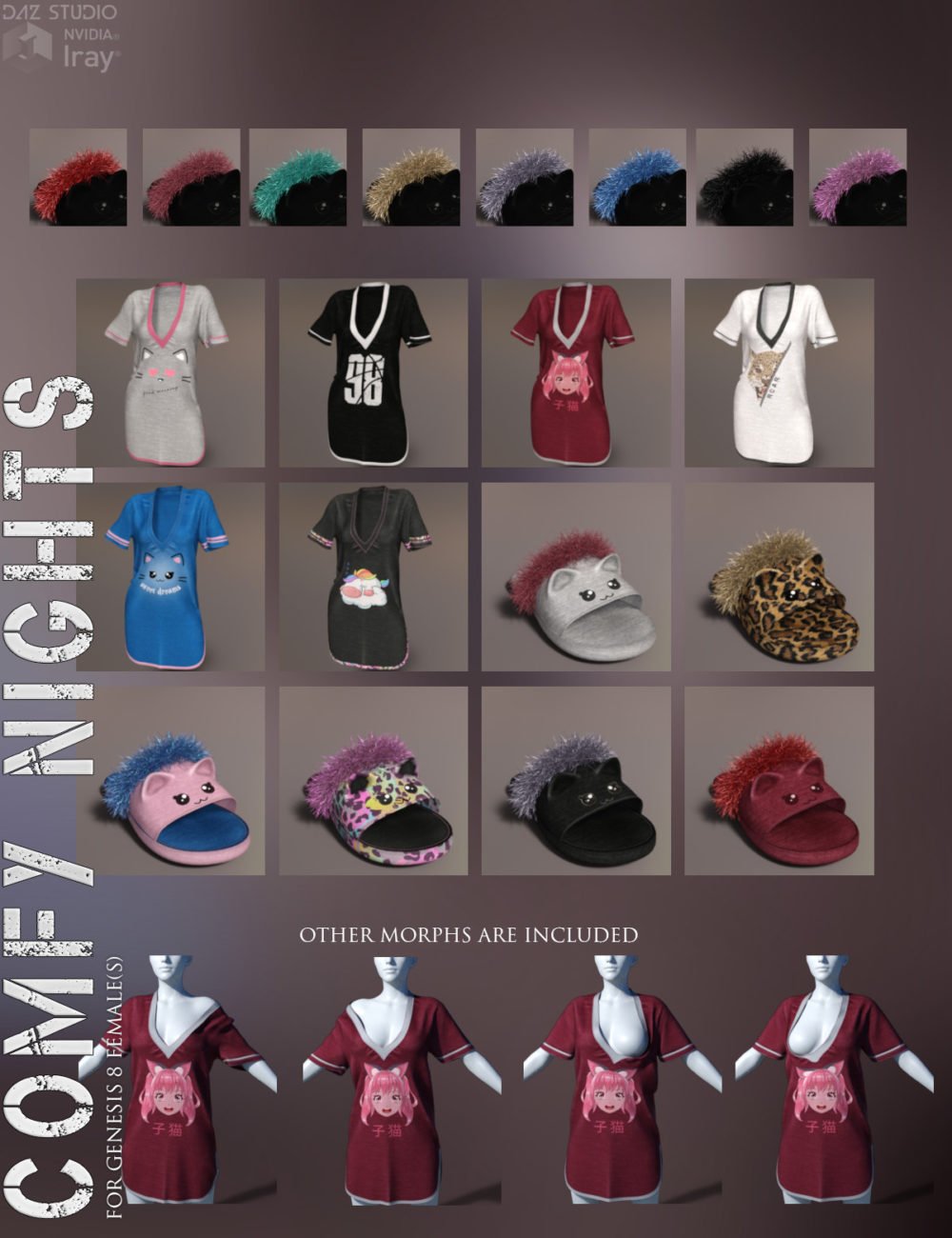 dForce Comfy Nights for Genesis 8 Females