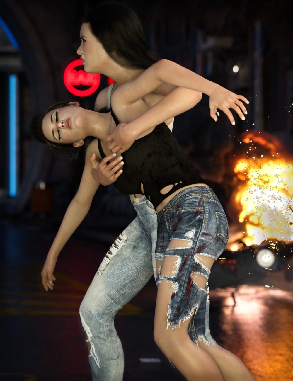 Z Alive or Dead Couple Poses for Genesis 8 and 8.1