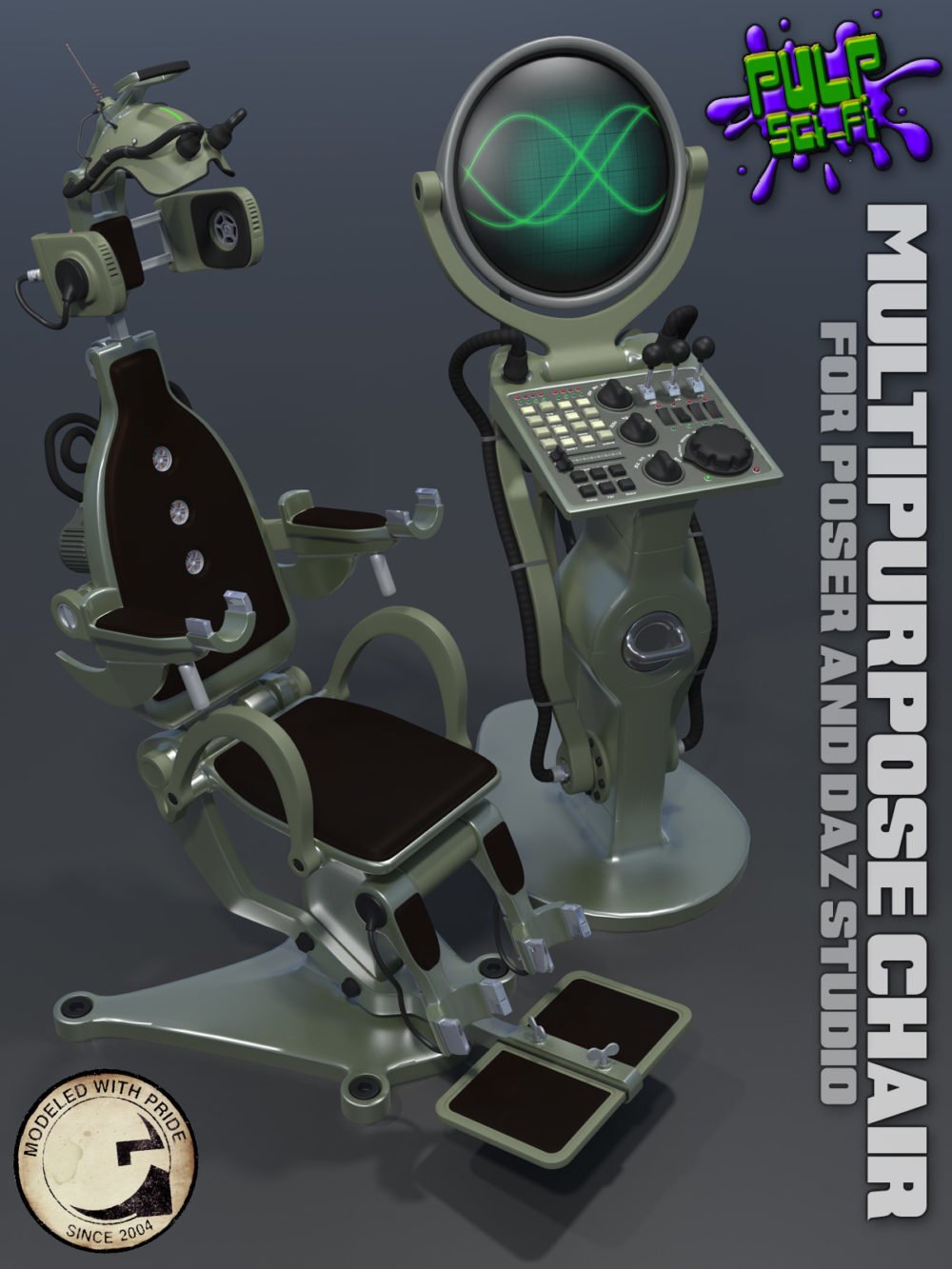 Pulp SciFi Chair for Poser and DS