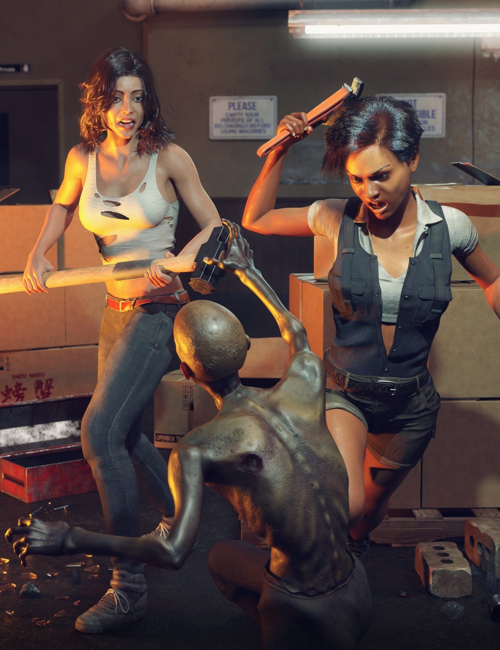 EArkham's ZWorld Tools and Poses for Genesis 8 Females