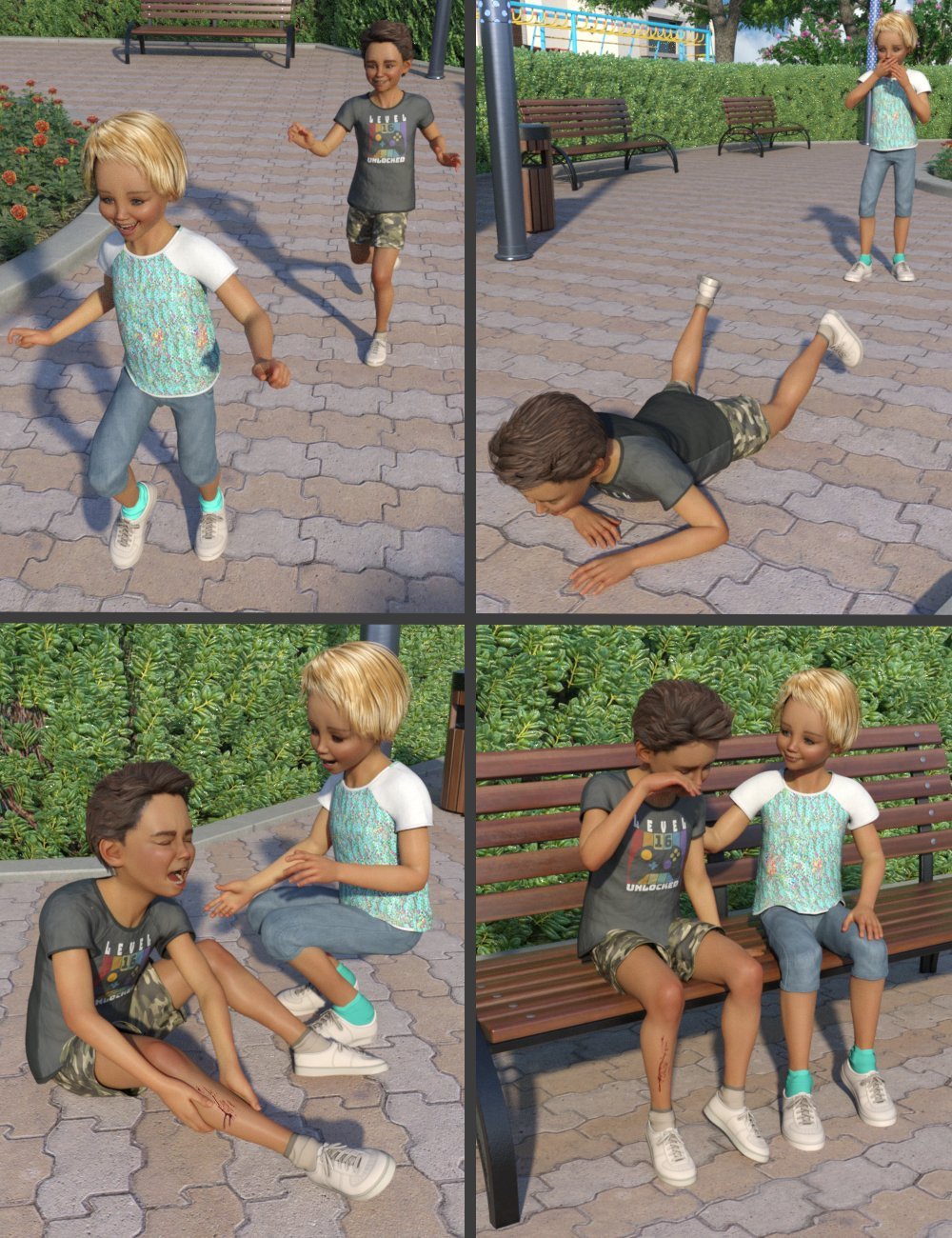 Kids Zone Poses for Genesis 8.1 Male and Genesis 8.1 Female